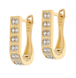 Złote kolczyki z cyrkoniami Próby 585 gr. 2.44