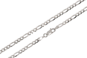 Srebrny łańcuszek rodowany pełny figaro Próby 925 gr. 8.33