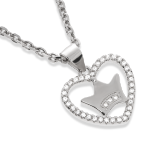 Srebrna zawieszka serce z cyrkoniami Próby 925 gr. 2.38