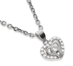 Srebrna zawieszka serce z cyrkoniami Próby 925 gr. 1.32