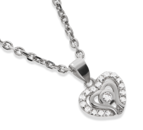 Srebrna zawieszka serce z cyrkoniami Próby 925