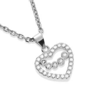 Srebrna zawieszka serce z cyrkoniami Próby 925 gr. 2.24