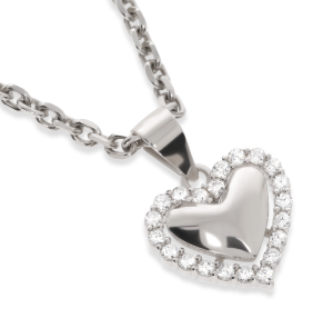 Srebrna zawieszka serce z cyrkoniami Próby 925 gr. 1.35