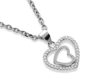 Srebrna zawieszka serce z cyrkoniami Próby 925 gr. 1.85