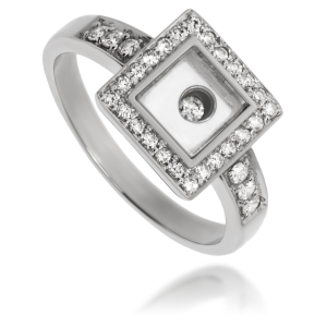 Złoty pierścionek zaręczynowy z diamentami 585 gr. 4.75