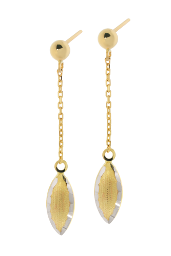 Złote kolczyki wiszące bez kamieni Próby 585