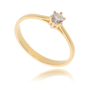 Złoty pierścionek zaręczynowy Próby 585 gr. 1.43