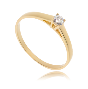 Złoty pierścionek zaręczynowy Próby 585 gr. 1.18