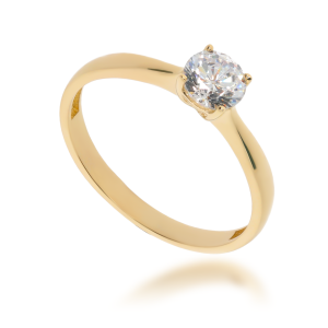 Złoty pierścionek zaręczynowy Próby 585 gr. 1.58