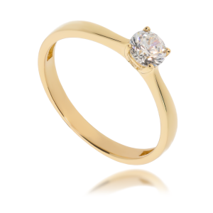 Złoty pierścionek zaręczynowy Próby 585 gr. 1.62