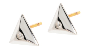 Złote kolczyki z diamentami białe złoto próby 585 gr. 1.51