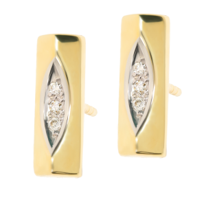 Złote kolczyki z diamentami próby 585 gr. 2.93
