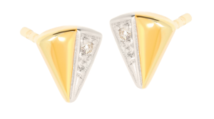 Złote kolczyki z diamentami próby 585 gr. 1.49