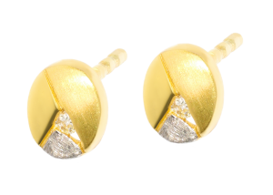 Złote kolczyki z diamentami próby 585 gr. 1.11