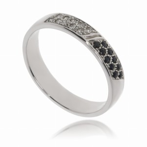 Złoty pierścionek zaręczynowy diament i szafir 585 gr. 2.9