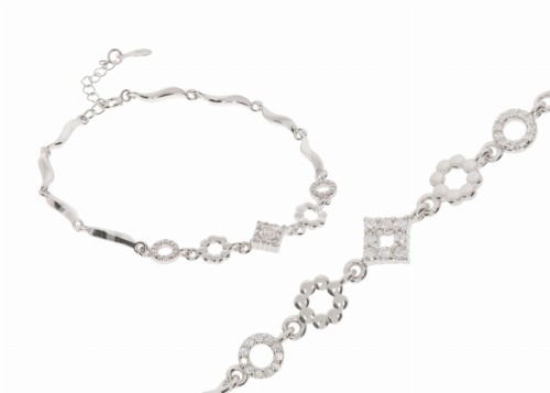 Srebrna bransoletka rodowana Próby 925