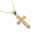 Złoty krzyżyk klasyczny z cyrkoniami Próby 585