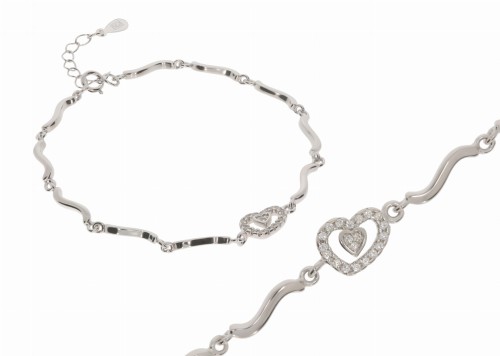 Srebrna bransoletka rodowana Próby 925