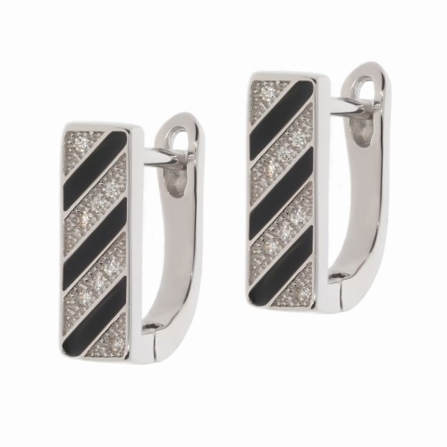 Srebrne kolczyki z cyrkoniami Próby 925