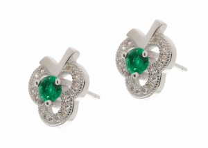 Srebrne kolczyki z cyrkoniami Próba 925 gr. 2.37