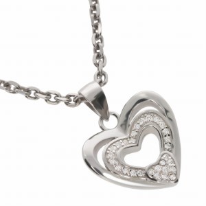 Srebrna zawieszka serce z cyrkoniami Próby 925 gr. 1.9