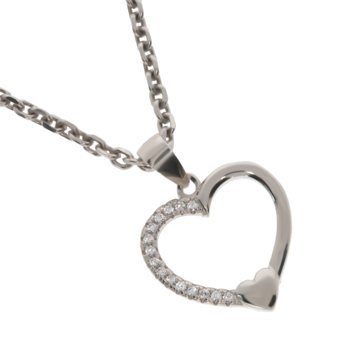 Srebrna zawieszka serce z cyrkoniami Próby 925