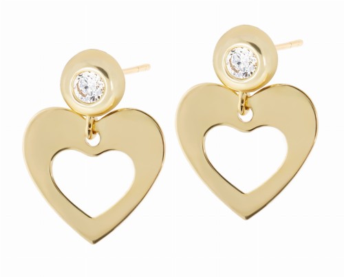 Złote kolczyki z cyrkoniami Próby 585