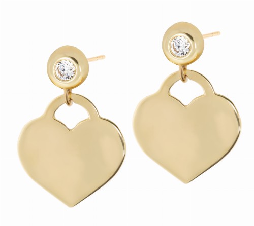 Złote kolczyki z cyrkoniami Próby 585