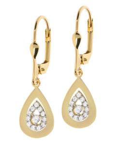 Złote kolczyki wiszące z cyrkoniami Próby 585 gr. 2.35