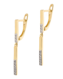 Złote kolczyki wiszące Próby 585 gr. 2,11