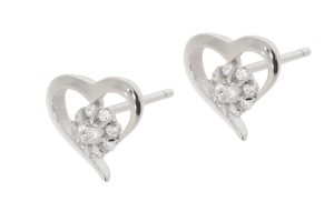 Srebrne kolczyki serce Pr.925 1,34g