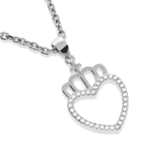 Srebrna zawieszka serce z cyrkoniami Próby 925 gr. 1.65