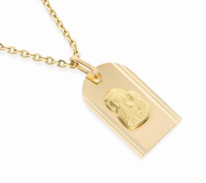 Złoty medalik z wizerunkiem Matka Boska. Próba 585. gr. 0.98