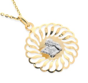 Złoty medalik z aniołkiem Próby 585 gr. 1.34