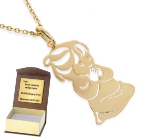 Złoty medalik aniołek gr. 0.9