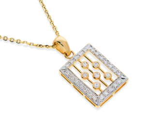 Złota zawieszka z diamentami 585 gr. 2.98