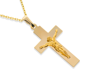 Złoty krzyżyk z wizerunkiem Jezusa Próby 585 gr. 1.35