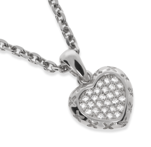 Srebrna zawieszka serce z cyrkoniami Próby 925