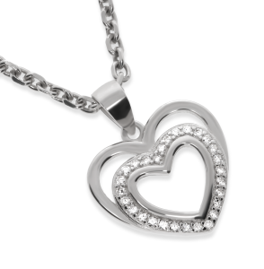 Srebrna zawieszka serce z cyrkoniami Próby 925 gr. 1.76