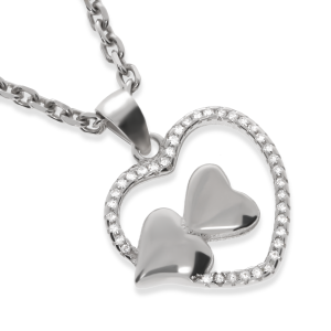 Srebrna zawieszka serce z cyrkoniami Próby 925 gr. 2.25