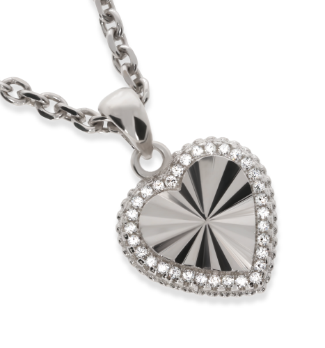 Srebrna zawieszka serce z cyrkoniami Próby 925