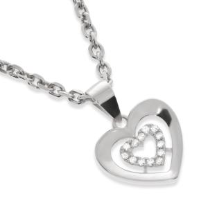 Srebrna zawieszka serce z cyrkoniami Próby 925 gr. 1.03