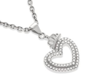 Srebrna zawieszka serce z cyrkoniami Próby 925 gr. 2.89