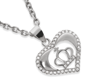 Srebrna zawieszka serce z cyrkoniami Próby 925 gr. 2.13