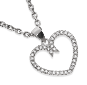 Srebrna zawieszka serce z cyrkoniami Próby 925 gr. 1.75