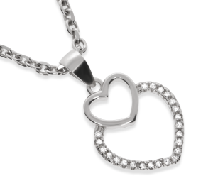 Srebrna zawieszka serce z cyrkoniami Próby 925 gr. 1.13