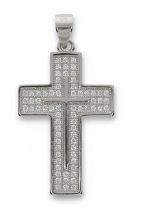 Srebrny krzyżyk klasyczny rodowany Próby 925