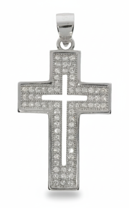 Srebrny krzyżyk klasyczny rodowany Próby 925