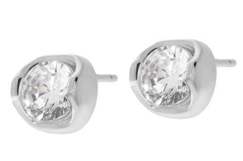 Srebrne kolczyki na sztyft z cyrkonią Próby 925