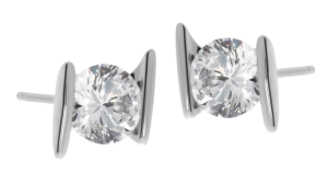 Srebrne kolczyki na sztyft z cyrkonią Próby 925 gr. 3.03